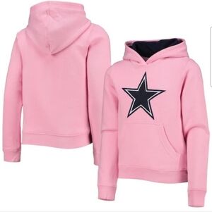 NWT Dallas Cowboys Girls Youth Pink Prime Pullover Hoodie Size Medium